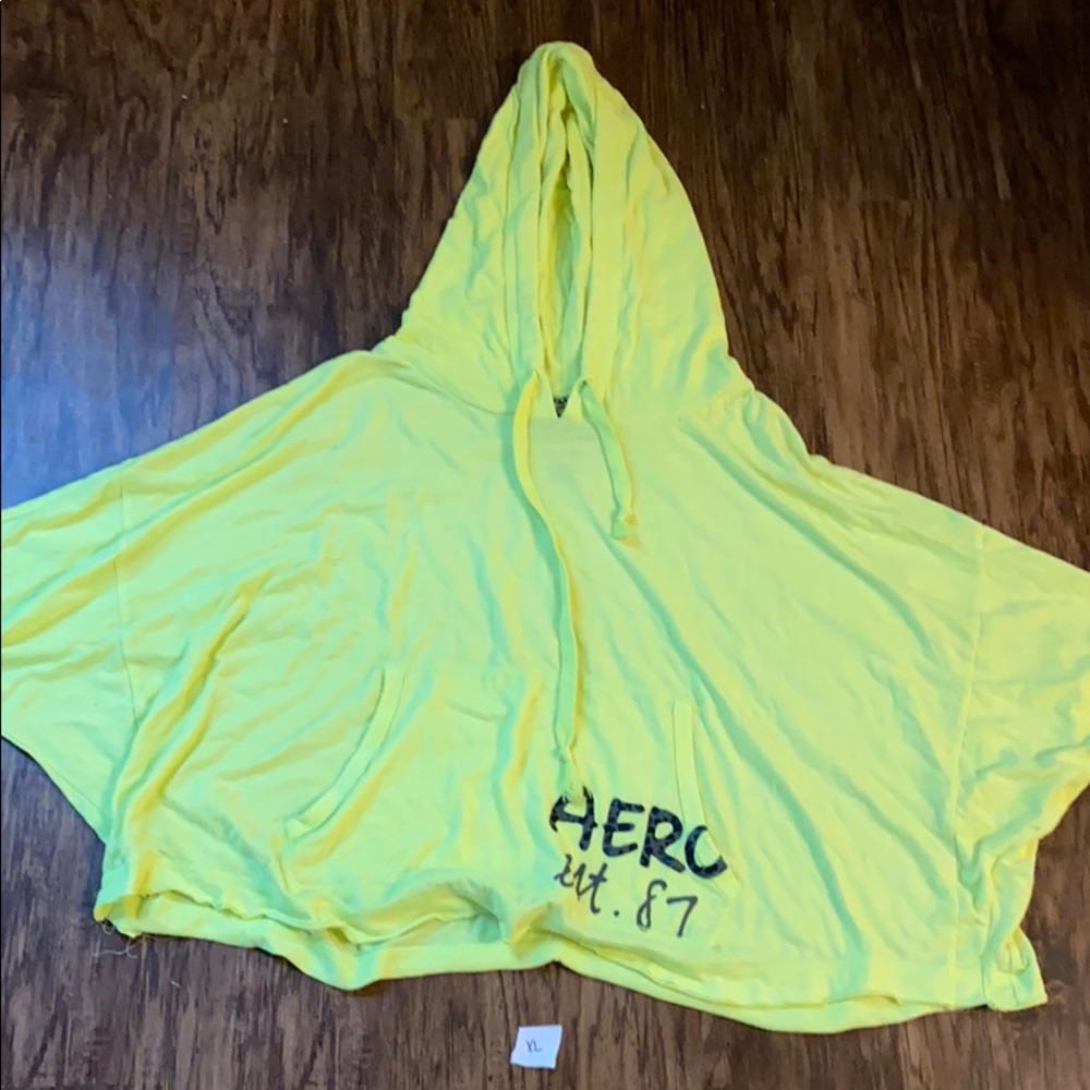 Bright yellow aero hoodie type